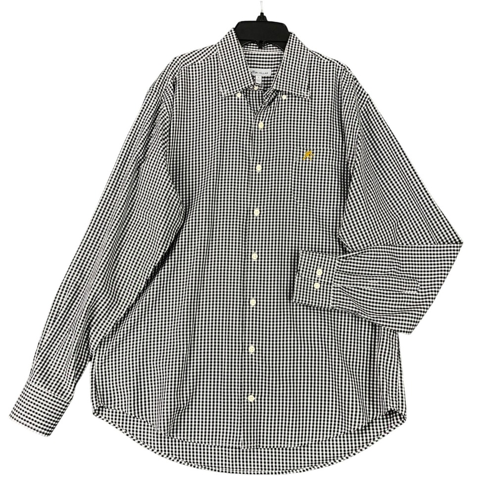 Peter Millar Mens Gingham Button Down Shirt Long Sleeve Classic Fit Size L